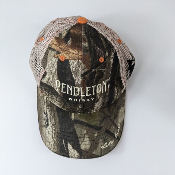 Pendleton Whiskey Men's Trucker Hat Woods Camo Baseball Cap Mesh Snapback Rodeo - Picture 7 of 16